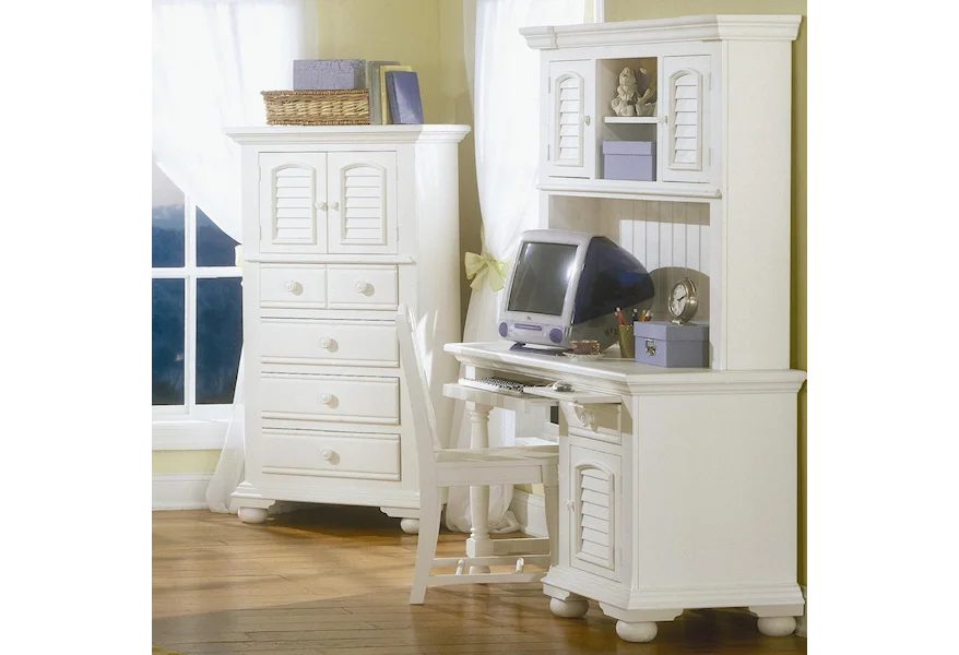 Cottage Traditions Youth Desk with Hutch by American Woodcrafters at Esprit Decor Home Furnishings